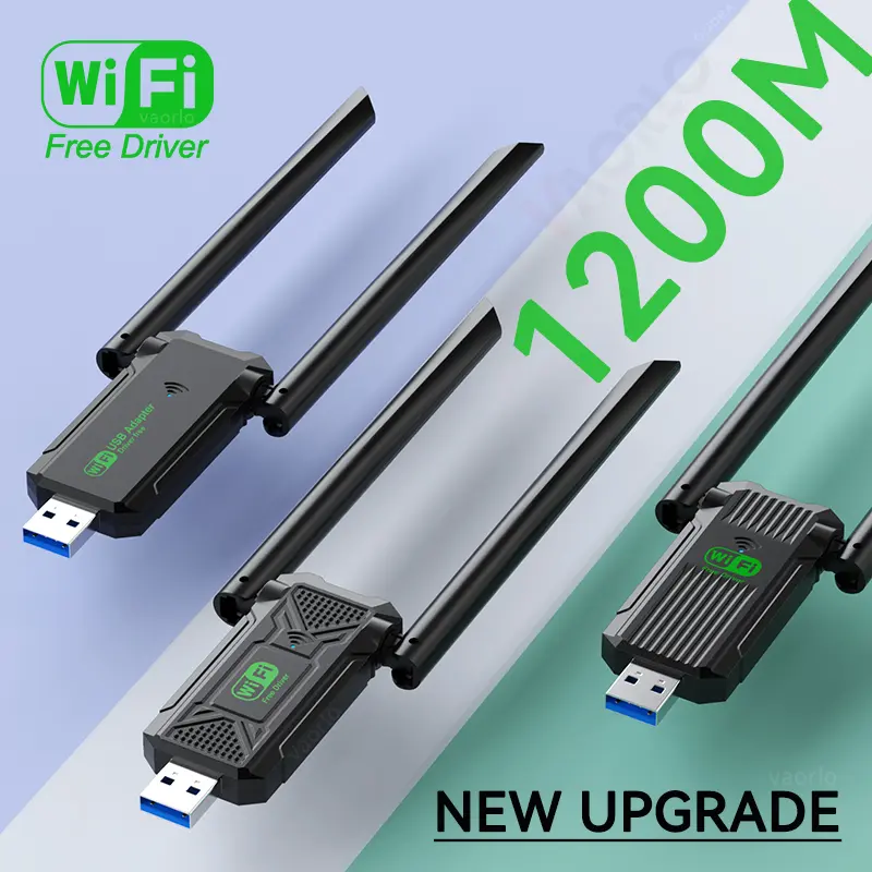 VAORLO Dual Band 1200Mbps WiFi USB Adapter 2.4G+5Ghz Wi-Fi Dongle Receiver USB3.0 High-Speed Wireless Network Card For PC/Laptop