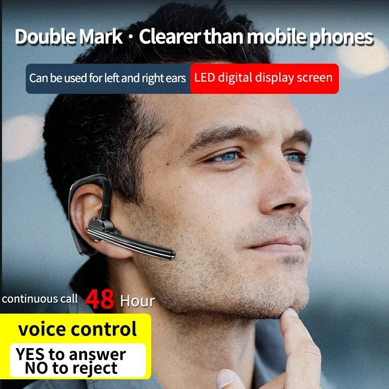 NEW V8S Bluetooth Earphones LED Power Display Wireless Headphones Voice Control Incoming Calls With HD MIC 30 Hours Music Time