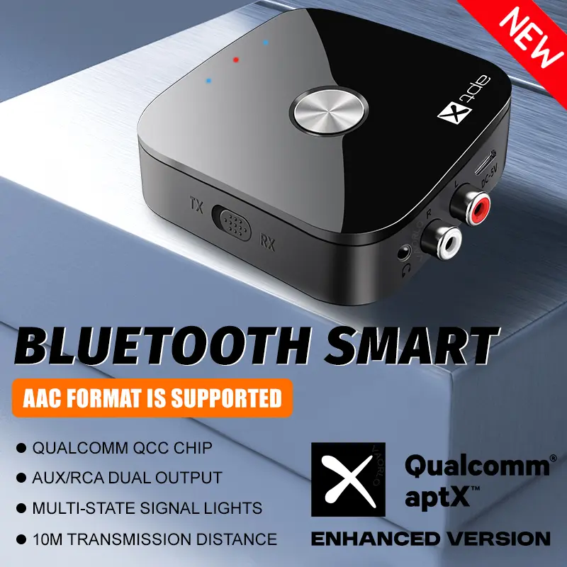 AptX-Adaptive/HD/LL Bluetooth 5.4 Audio Transmitter Receiver 3.5MM AUX Stereo RCA Music Wireless Adapter With MIC For Car TV PC