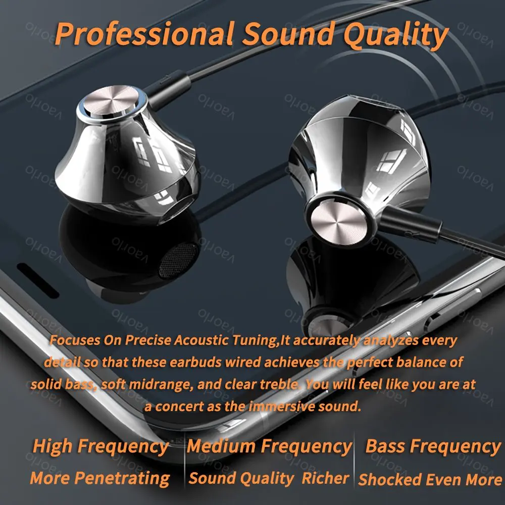 Digital Chip Wired Earphone 3.5mm AUX/Type C 9D HiFi Surround HD MIC In-Ear Karaoke Headsets For Samsung Huawei Xiaomi iPad PC