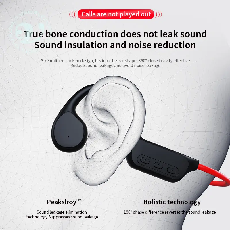 Bone Conduction Headphones Wireless Bluetooth +32GB RAM MP3 IPX8 Waterproof Noise Canceling Headsets Painless Wear For Swimming