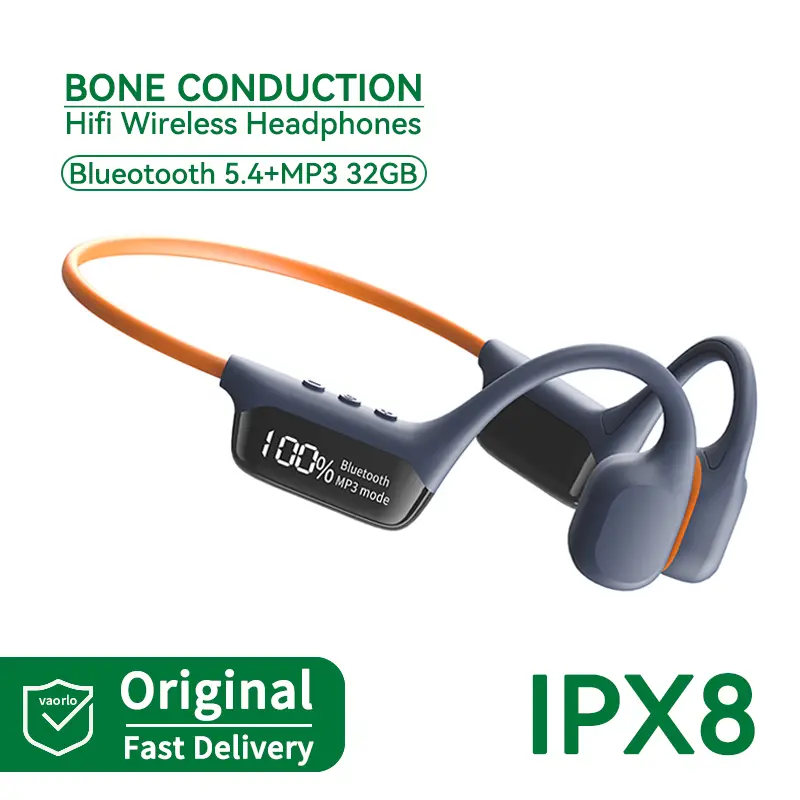 Bone Conduction Wireless Headphone IPX8 Waterproof Swimming Headset Bluetooth 5.4 32GB RAM MP3 Player HIFI Music Sports Earphone