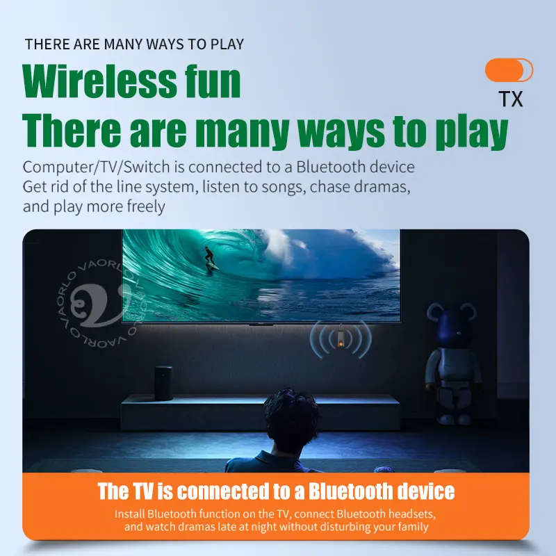 2-In-1 Wireless Audio Adapter Bluetooth 5.4 Receiver Transmitter 3.5mm AUX Lossless Sound MIC For Car Speaker TV PC Airplane