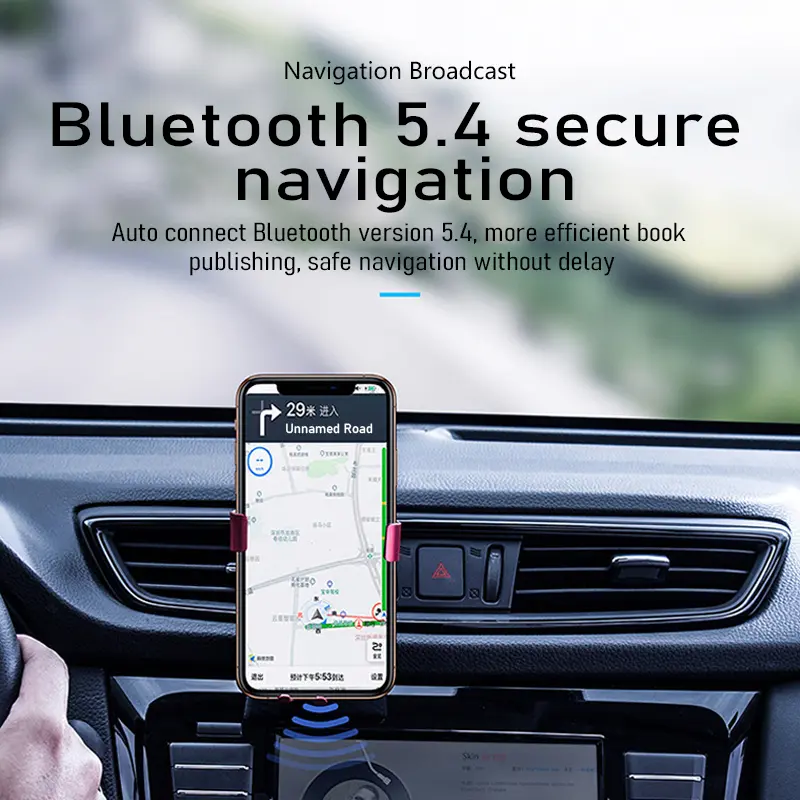 Bluetooth 5.4 FM Transmitter With Mic Handsfree Call USB Wireless Adapter Lossless Stereo Music Audio Receiver For Car FM Radio