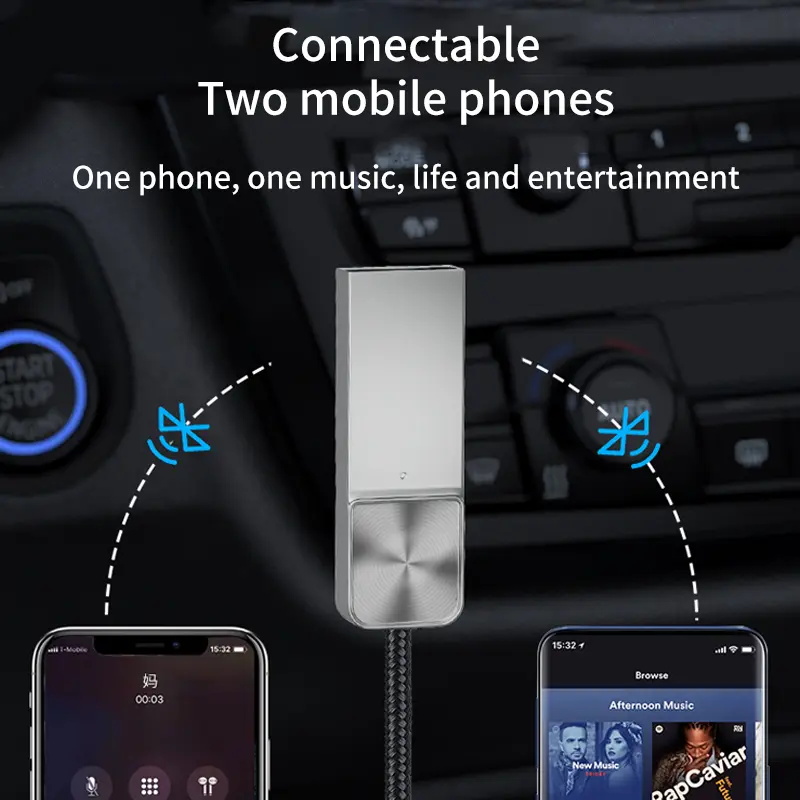 Upgrade Bluetooth 5.4 Audio Receiver Stereo Dongle USB To 3.5mm Jack Car Audio AUX Wireless Adapter With Mic For Car BT Transmit