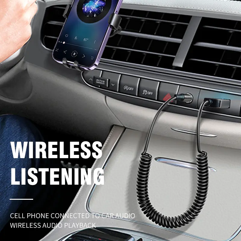 New Upgrades Bluetooth 5.4 Audio Receiver USB To 3.5mm AUX Car Wireless Music Adapter With HD MIC For Car Kit Wired Speaker