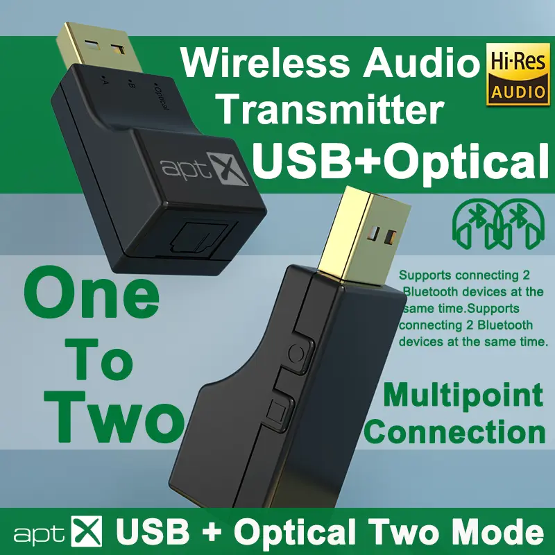 SW03 Pro APTX USB Optical Bluetooth Audio Transmitter aptX-Adaptive/HD/LL Dual Stream HIFI Wireless Adapter For PS4/3 Xbox TV PC