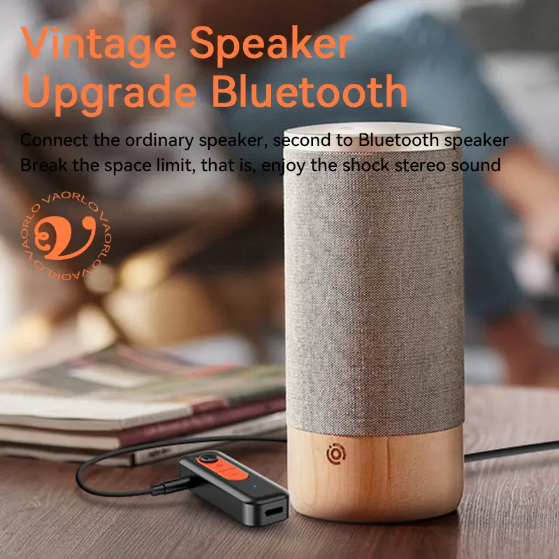 Bluetooth 5.4 Car Kit AUX Audio Adapter 2 IN 1 Receiver Transmitter Wireless HiFi Stereo Music 3.5MM With Mic Call For Speaker