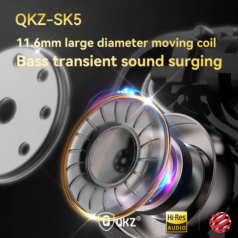 Original QKZ SK5 Wired Earphones In-ear 3.5mm AUX With MIC Noise Reduction HD Call HIFI For Game Music Sports Fashion Design