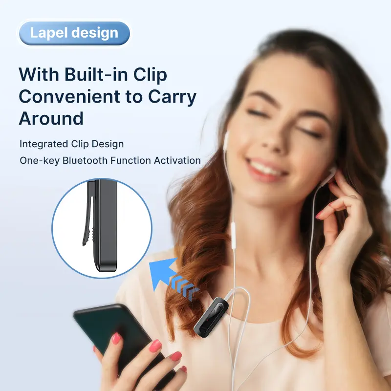 2 in 1 Bluetooth 5.5 Audio Receiver Transmitter 3.5MM AUX TF Card Stereo Music Wireless Adapter With Mic For Car TV PC Airplane