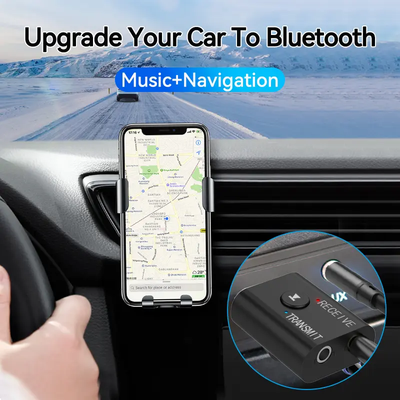 2 IN 1 Car Audio Transmitter Receiver 3.5mm AUX Jack RCA USB Dongle With MIC Music Wireless Adapter For Car/Wired Speaker/TV/PC