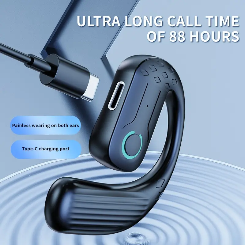 Bluetooth 5.4 Open Wireless Earphone 180° Rotation Adjustable Left Right Ear Universal Headset With Mic For Sport Business Music