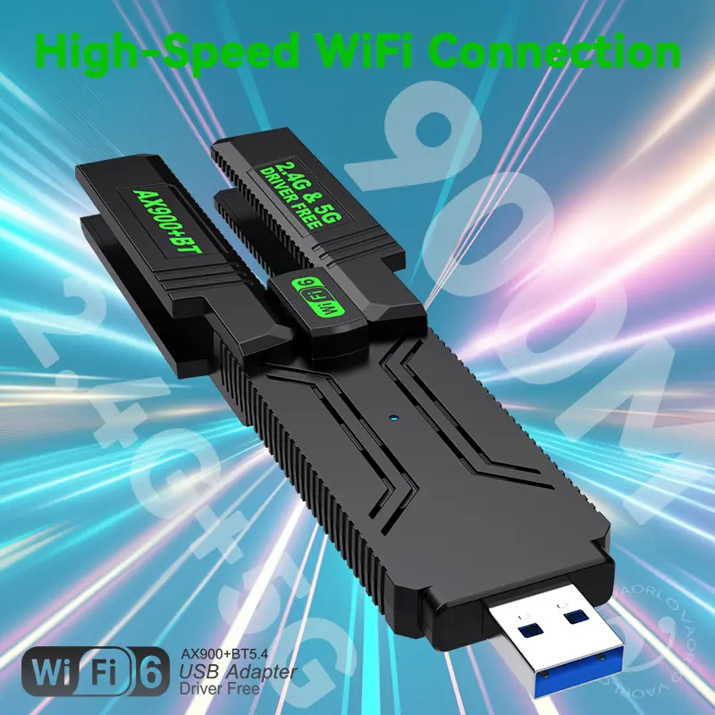 AX900 WIFI6 USB Adapter Bluetooth 5.4 Wireless Adapter Dual Band 2.4G+5GHz 900Mbps USB 3.0 Wireless Card Receiver For WIN10/11