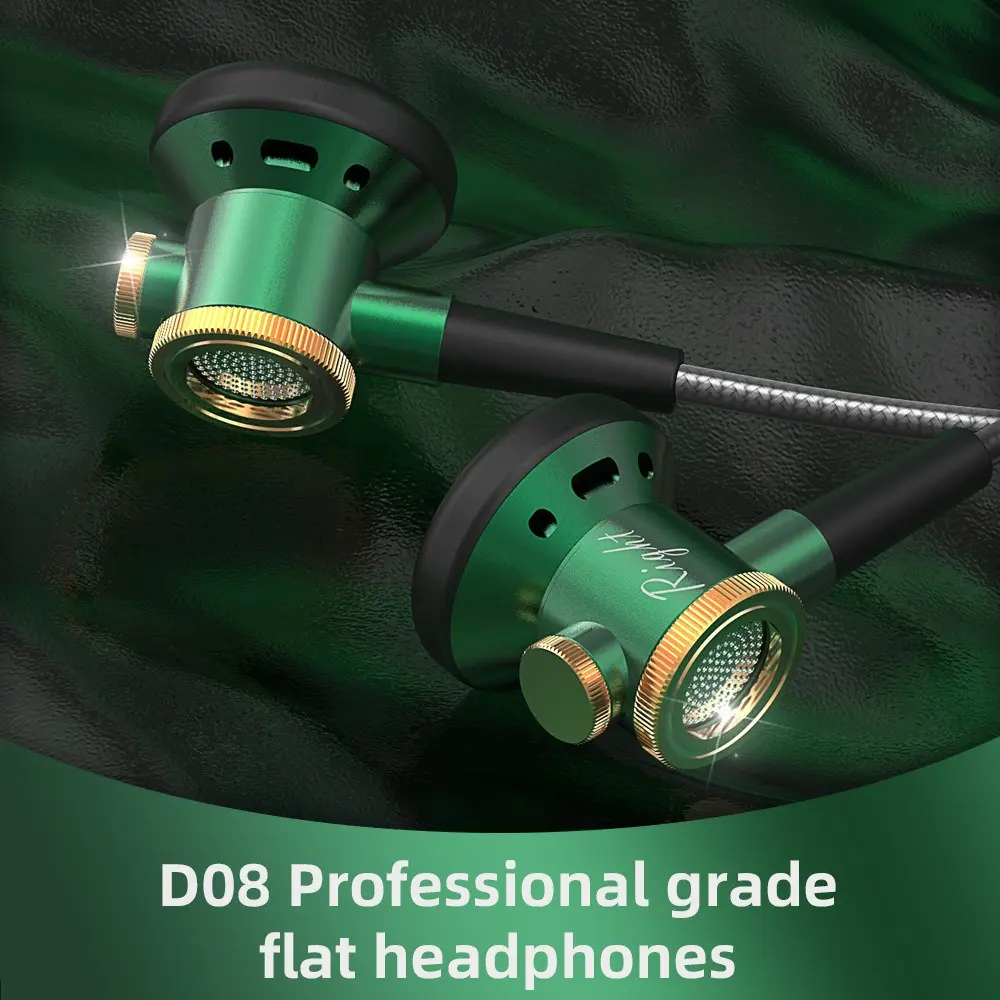 D08 Metal HIFI Heavy Bass Headset 3.5MM/Type-C Digital Chip With Mic In-Ear Wired Headphones Music Sports For Samsung Android