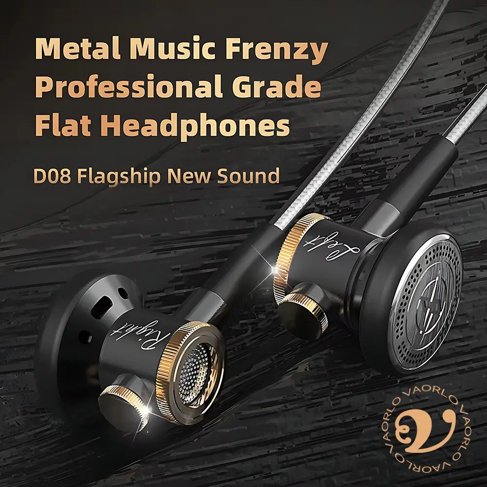 D08 Metal HIFI Heavy Bass Headset 3.5MM/Type-C Digital Chip With Mic In-Ear Wired Headphones Music Sports For Samsung Android