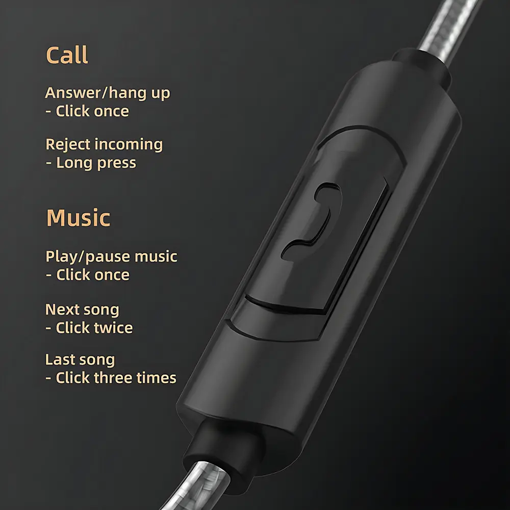 D08 Metal HIFI Heavy Bass Headset 3.5MM/Type-C Digital Chip With Mic In-Ear Wired Headphones Music Sports For Samsung Android
