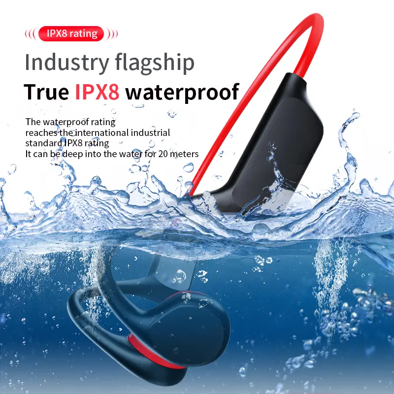 True Bone Conduction Headphones IPX8 Waterproof 32GB MP3 Professional Swimming Headset For Swimming Sports Run Music Surfing