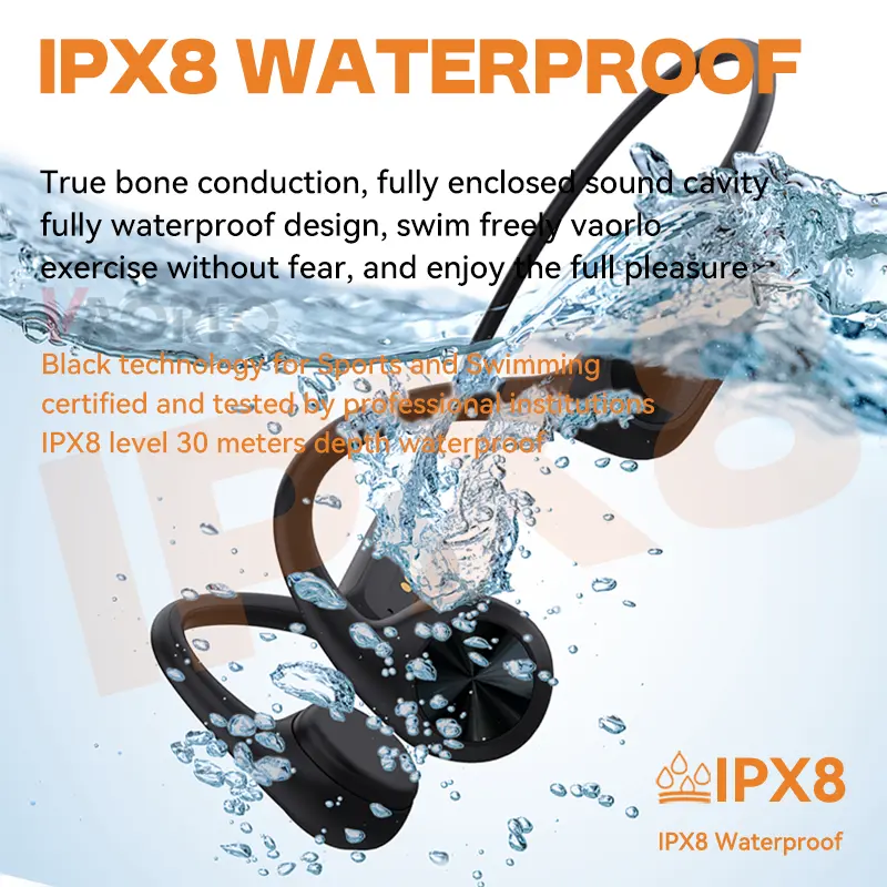 New-X7 Bone Conduction Wireless Headphone Bluetooth 5.4 IPX8 Waterproof Swim Headset 32GB MP3 Player HIFI Music Sports Earphone