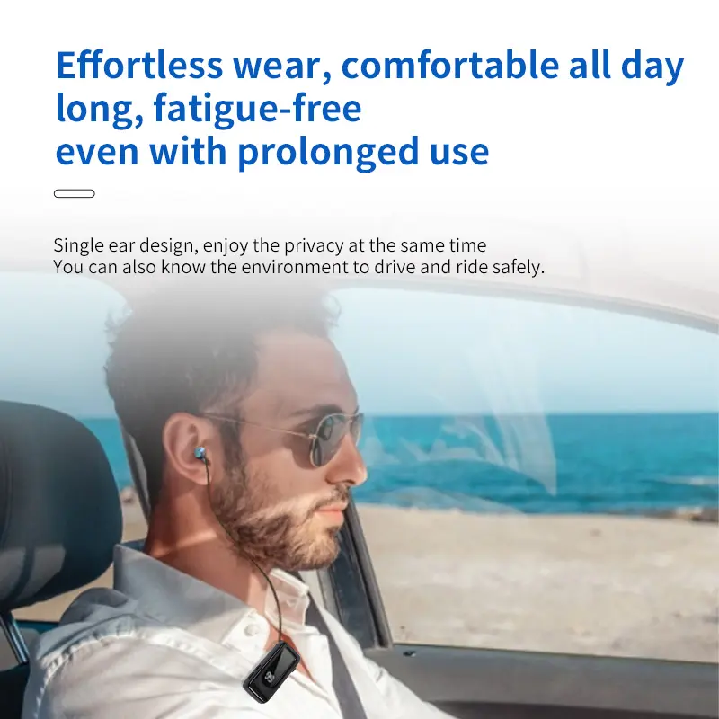 D70Pro Lavalier Business Bluetooth 5.4 Earphones Talk/Music Time 36 Hours LED Digital Display With Mic Noice Cancelling Headset