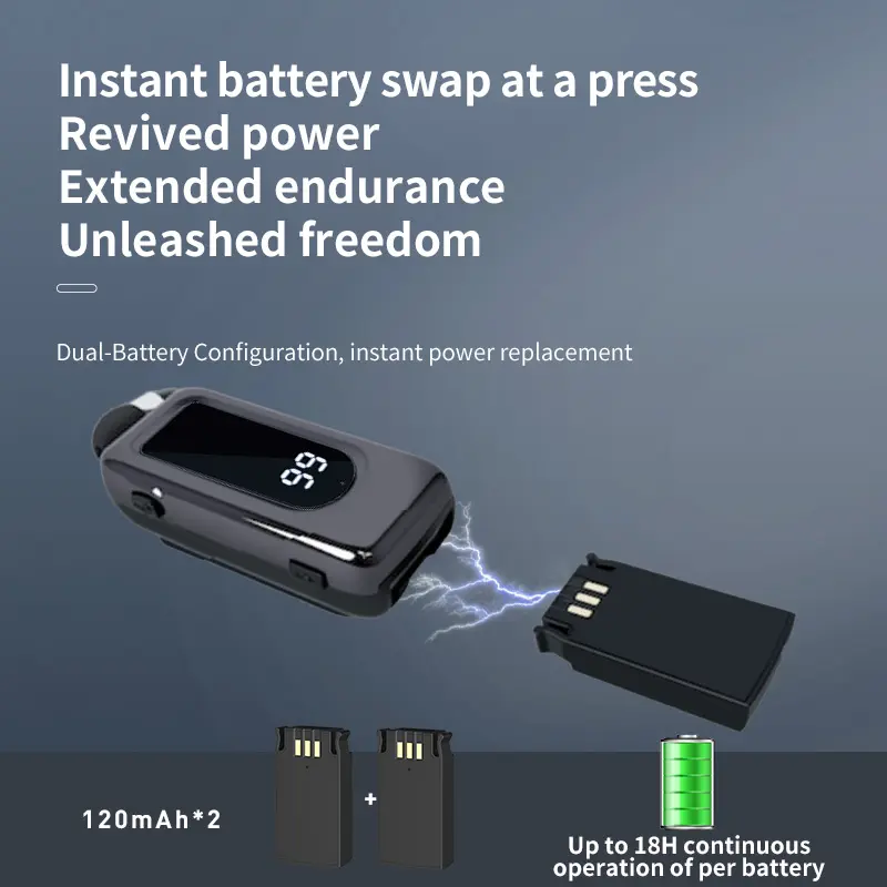 D70Pro Lavalier Business Bluetooth 5.4 Earphones Talk/Music Time 36 Hours LED Digital Display With Mic Noice Cancelling Headset