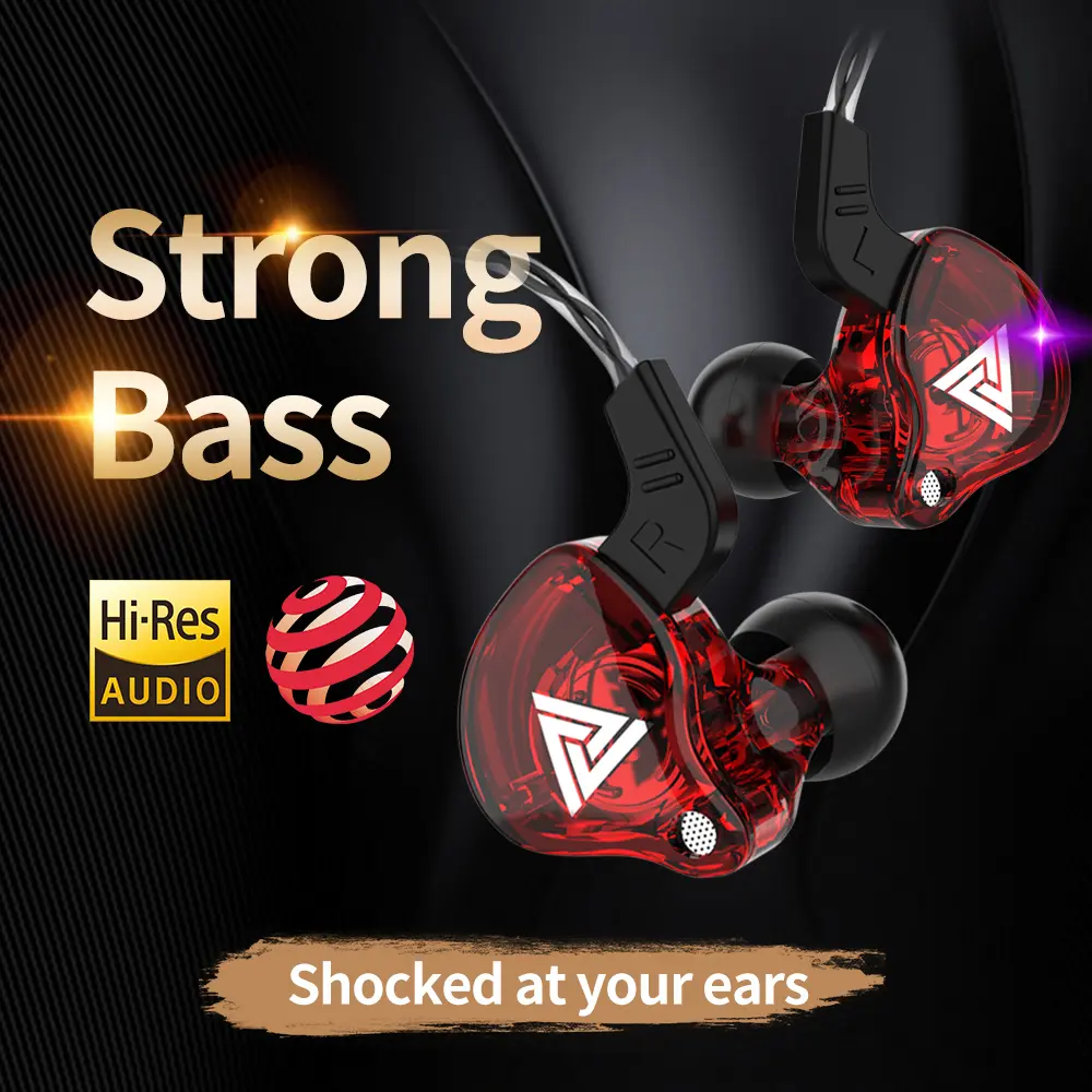 Original QKZ AK6 HiFi Wired EarphoneRace Sport Headphone Bass Stereo Noise Reduction Headset MusicEarbuds In Ear With Mic
