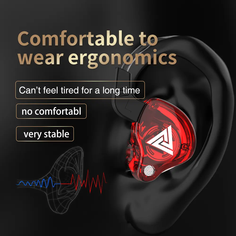 Original QKZ AK6 HiFi Wired EarphoneRace Sport Headphone Bass Stereo Noise Reduction Headset MusicEarbuds In Ear With Mic