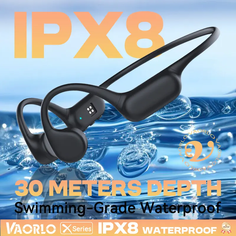 Original VAORLO True Bone Conduction Wireless Headphone IPX8 Waterproof Swimming Sport Hifi Headsets Bluetooth 5.4 32GB MP3 Play