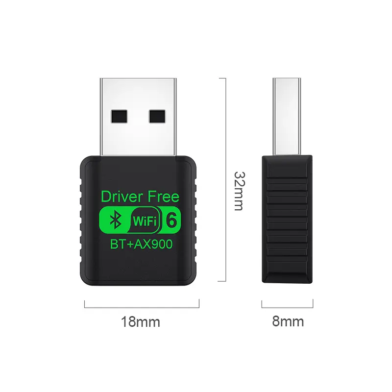 AX900 USB WiFi 6 Bluetooth 5.4 Adapter 2in1 Dongle Dual Band 2.4G&5GHz Network Wireless Receiver DRIVER FREE For Windows 10/11