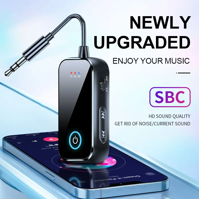 2 In 1 Bluetooth 5.4 Audio Receiver Transmitter Hifi Stereo Wireless Adapter 3.5MM AUX With Mic For Car Airplane TV PC Speaker