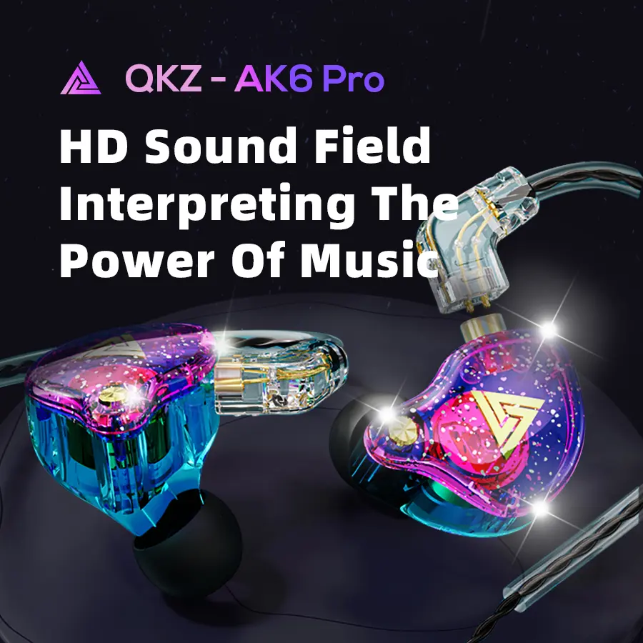 QKZ AK6 EDX Pro 1DD Earphone Copper Dual Driver inear HIFI Stereo headset Monitor Sports Earbuds With Mic Gaming Headphone ZST X