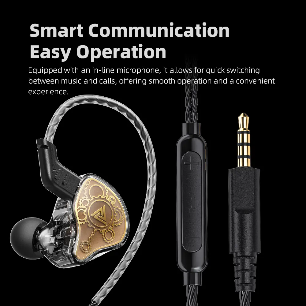 Original QKZ Hi7T In-ear Earphones Professional Dynamic Driver HiFi Acoustios Mointor Music Game Headset 3.5MM AUX With MIC