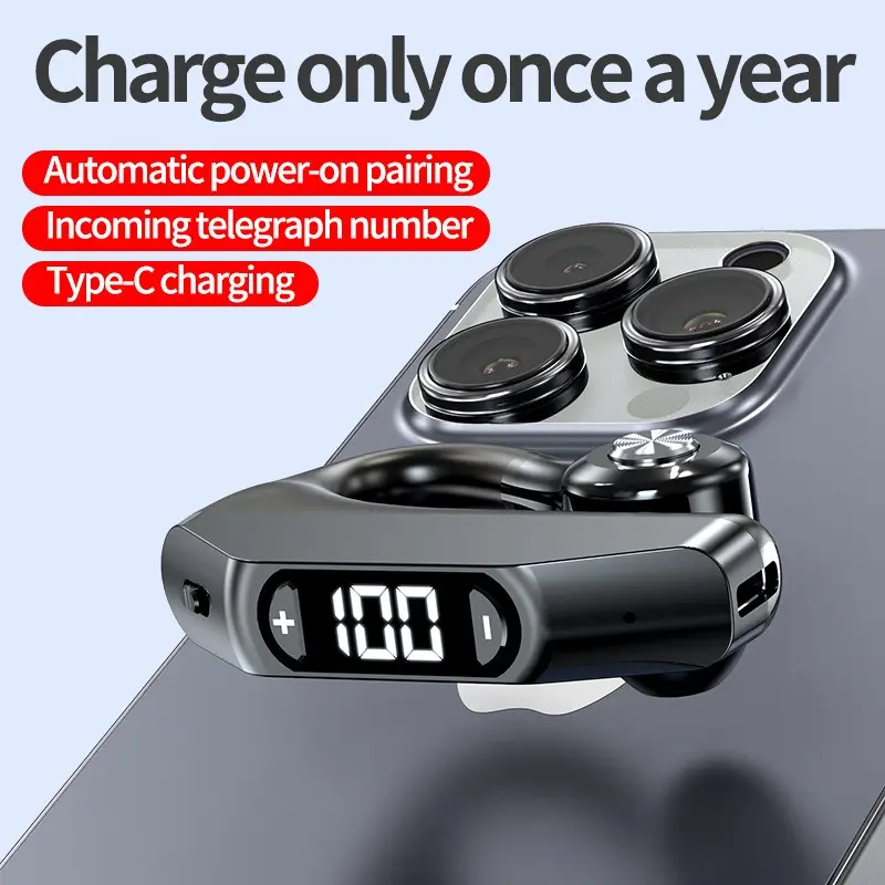 Bluetooth Business Earphones Talk/Music Time 20/30 Hours LED Digital Display With MlC Noice Cancelling Wireless Headset