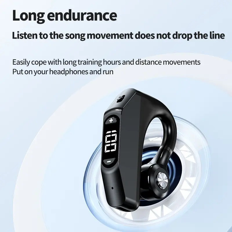 Bluetooth Business Earphones Talk/Music Time 20/30 Hours LED Digital Display With MlC Noice Cancelling Wireless Headset