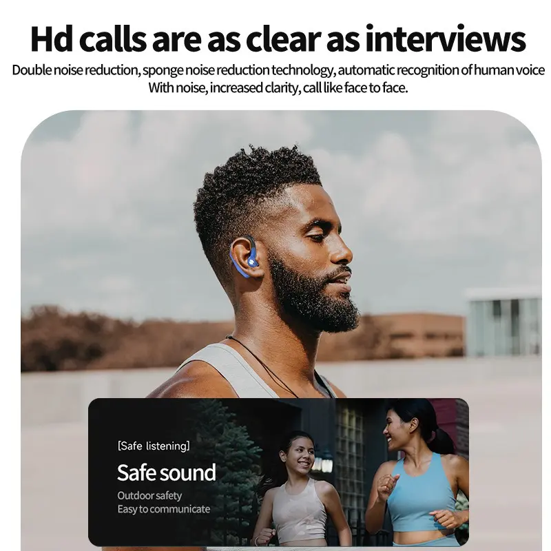 Bluetooth Business Earphones Talk/Music Time 20/30 Hours LED Digital Display With MlC Noice Cancelling Wireless Headset
