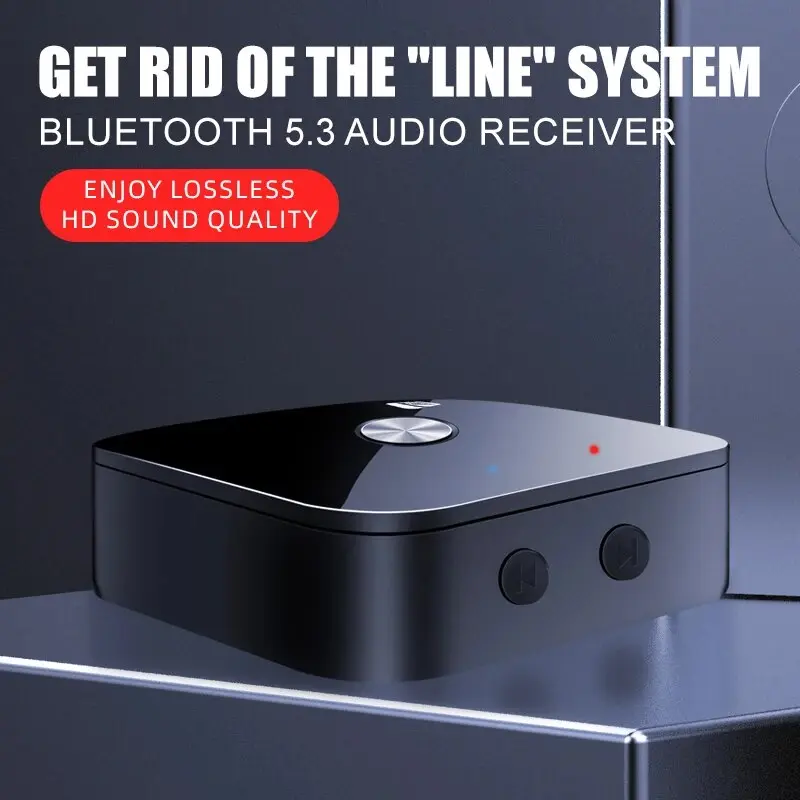 NFC Bluetooth 5.3 Audio Receiver 3.5mm AUX R/L RCA Stereo HIFI Music Wireless Adapter With Mic USB U-Disk Play Remote Control