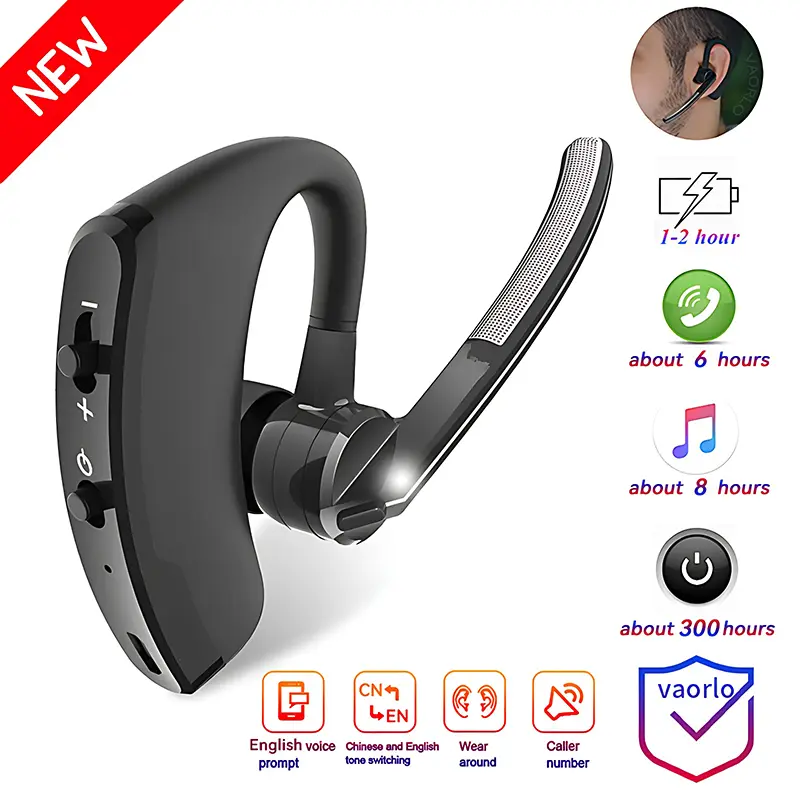 V8 V9 Bluetooth Earphone Wireless Stereo Left Right Ear Universal Headset Long Standby With HD Mic Call For Sport Business Music