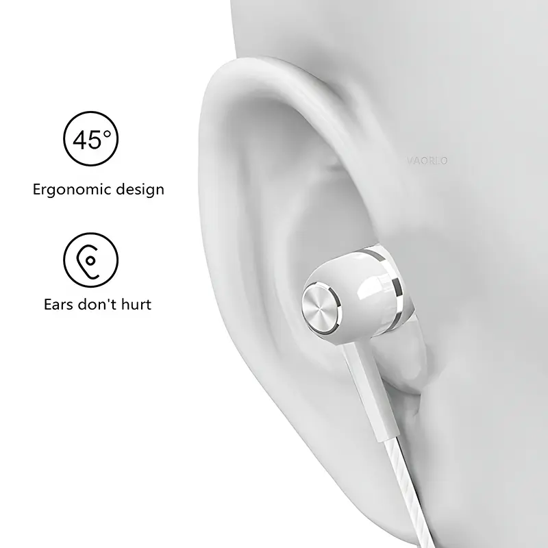 3.5mm Headphones Sports Wired Earphones HIFI Bass Wired Earbuds in-Ear Headset Game Subwoofer with Mic Handsfree Call For Phones