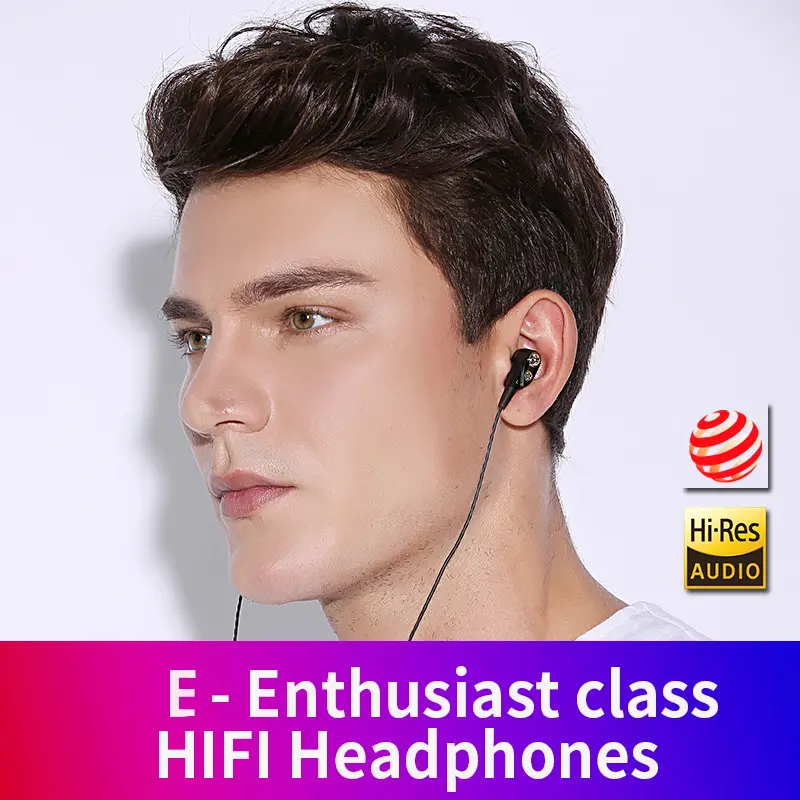 Double Moving Coil Headphones 3.5mm AUX With Mic Dynamic Headset In-Ear Music Gaming Sport Earbuds Bass Surround Shocking Sound