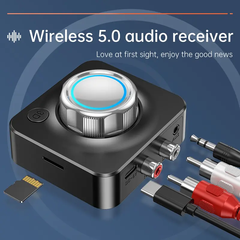New Bluetooth Audio Receiver 3D Stereo Music Wireless Adapter TF Card RCA 3.5mm 3.5 AUX Jack For Car Speaker Amplifier Headphone