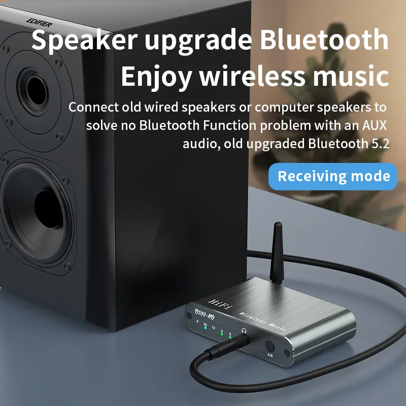 aptX HD/LL Bluetooth Audio Transmitter Receiver 3.5MM AUX Multi-point Dual Stream CD-Quality Music Wireless Adapter For Car TV