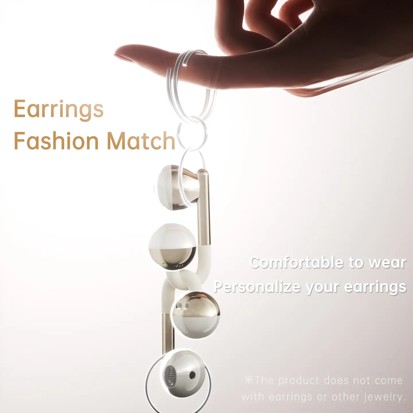 VAORLO Personalized Earring HiFi Wireless Earphones Bluetooth 6.0 OWS Ear-Clip Sport Gaming Music Earbuds With Mic Touch Control