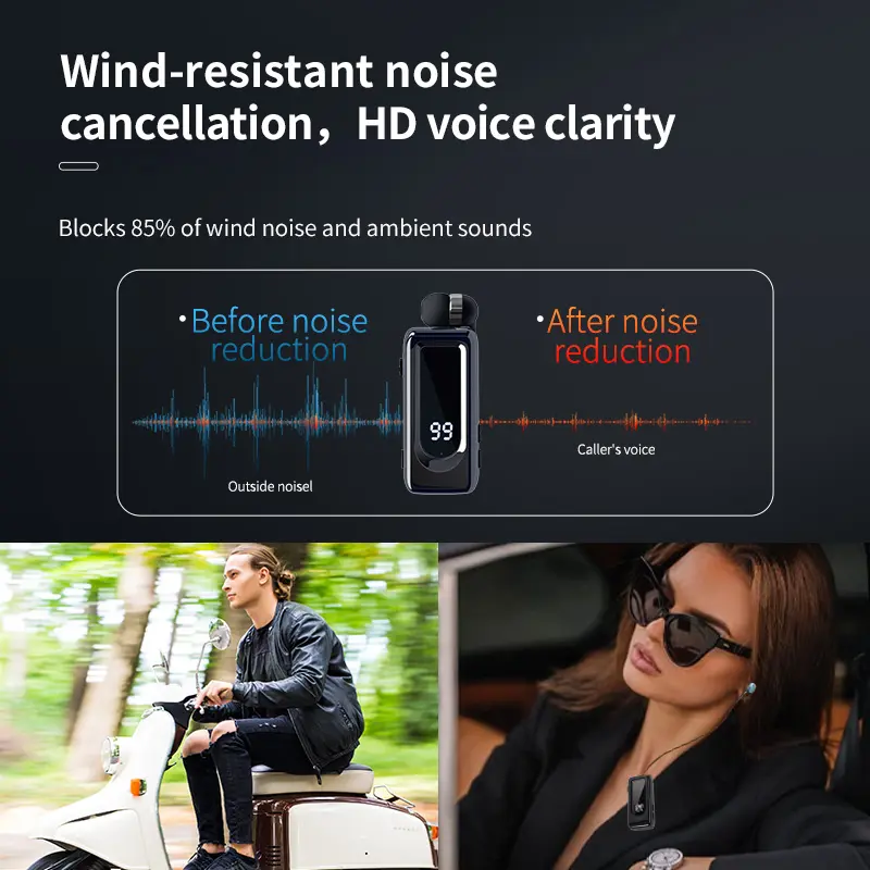 D70Pro Lavalier Business Wireless Headset Bluetooth 5.4 Calling/Music 36H Vibration Reminder With Mic Noice Cancelling Earphone