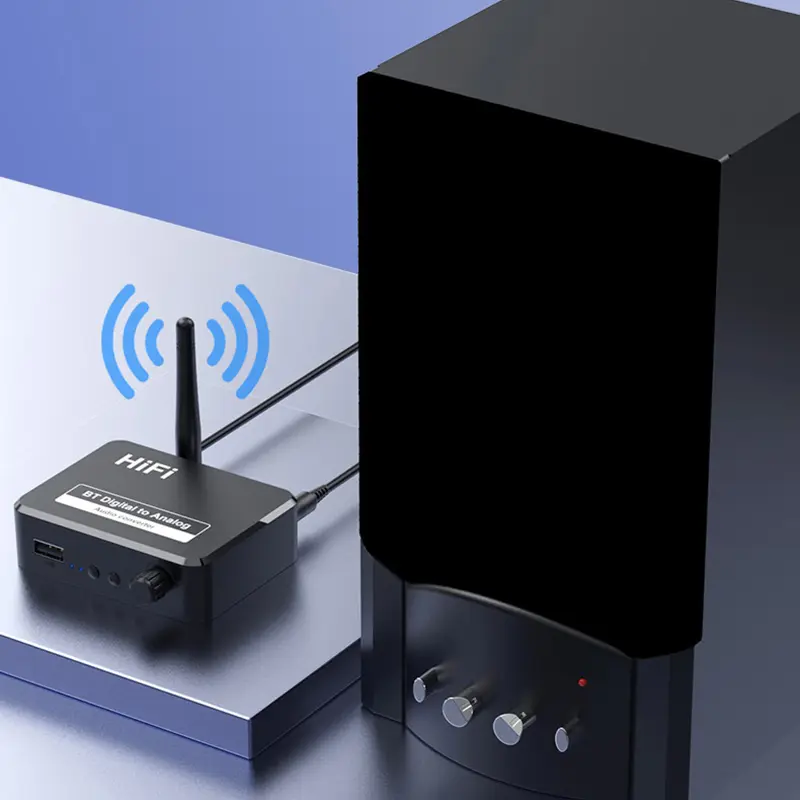 DAC Bluetooth 5.1 Audio Receiver Digital to Analog Converter 3.5mm AUX RCA L/R U-Disk Optical Stereo Hifi 2 in1 Wireless Adadper
