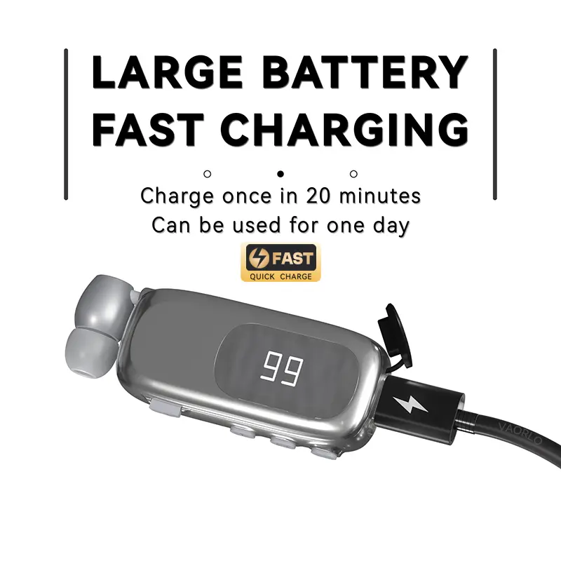 K75 Lavalier Business Bluetooth 5.4 Wireless Headset Talk/Music 20H LCD Digital Display HIFI Earphone With Mic Noice Cancelling
