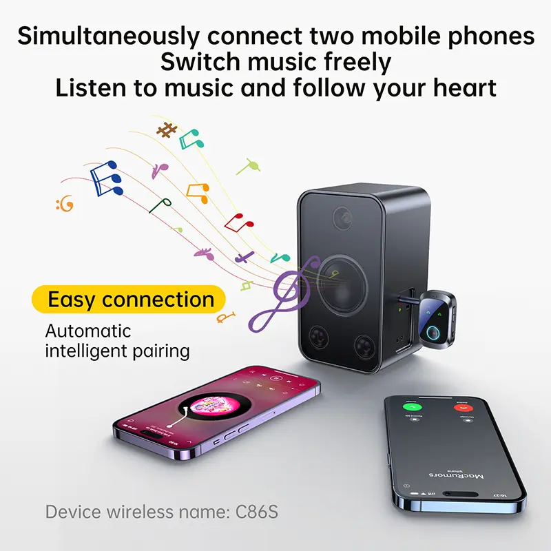 2 In 1 Bluetooth 5.4 Transmitter Receiver Stereo 3.5mm AUX Airplane Audio Wireless Adapter Mic For TV PC Headphone Car Aircraft