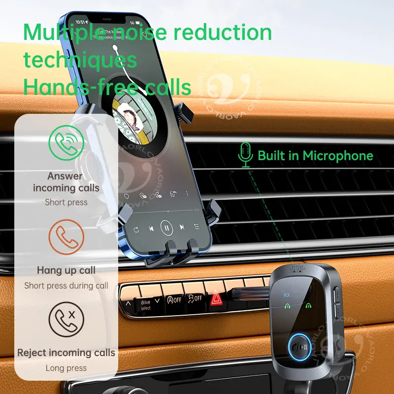 2 In 1 Bluetooth 5.4 Transmitter Receiver Stereo 3.5mm AUX Airplane Audio Wireless Adapter Mic For TV PC Headphone Car Aircraft