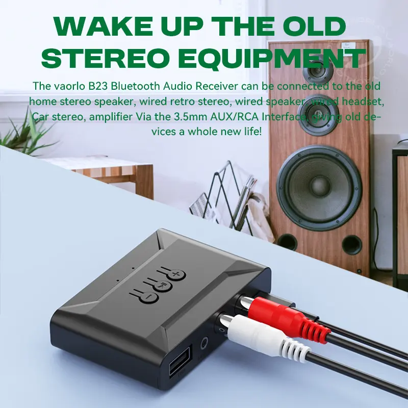 Bluetooth 5.4 Audio Receiver U Disk RCA 3.5mm AUX USB Stereo Music Wireless Adapter With MIC For Car Kit Amplifier Wired Speaker