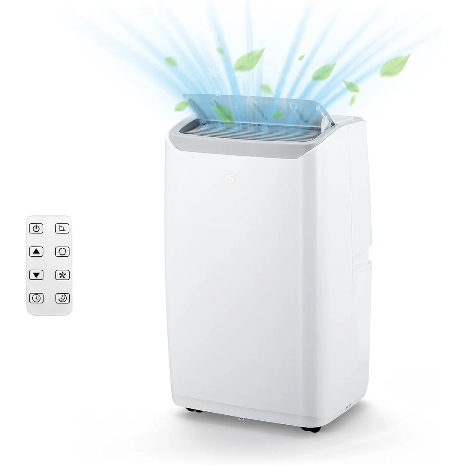 12000 BTU Room Portable Air Conditioner Powerful & Efficient Cooling with LED Touch Panel & Remote, R32 Eco-Friendly Refrigerant