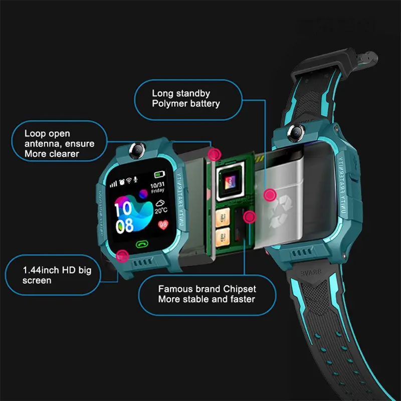 Z6 Kids Smart Watch Sim Card Call Phone Smartwatch Waterproof Camera 1.44-inch Touch-screen Alarm Clock