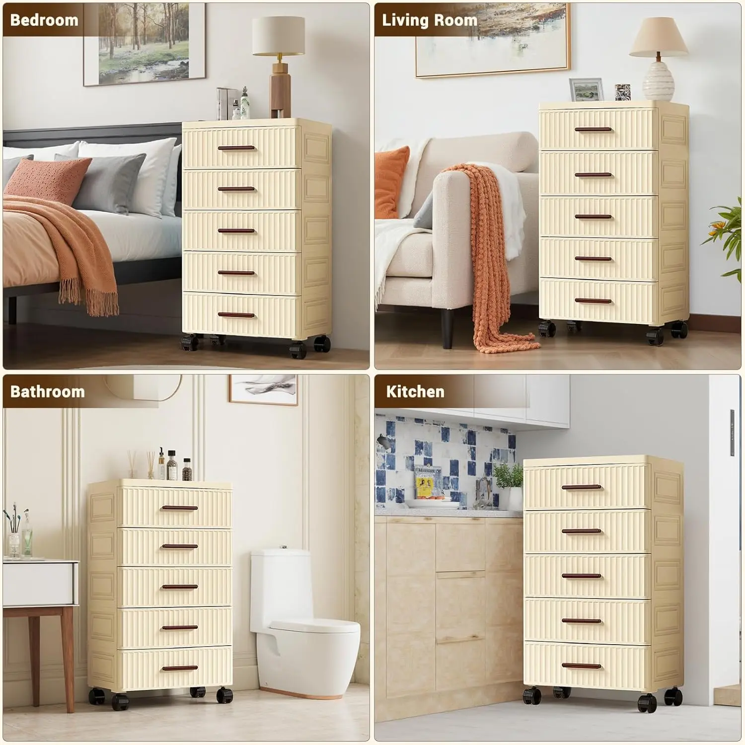 5 Layers Multifunctional Drawer Storage Cabinet Bedside Table Living Room Snack Children's Toys Books Clothes Storage Cabinet